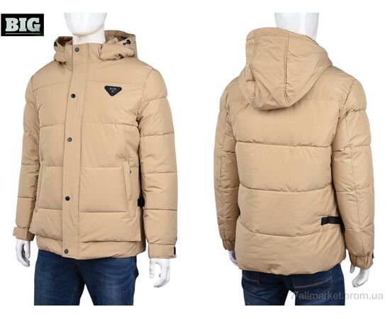 Куртка чоловіча Зима 3937-8997-3 beige (5 шт. р.сітка48-56) "BIG" недорого оптом від прямого постачальника, зображення 3