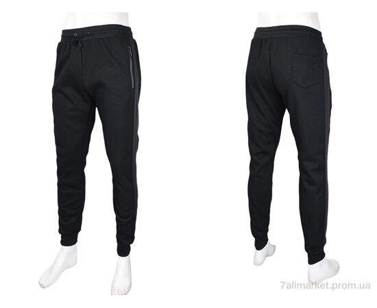 Фотография Спортивные брюки мужские Зима 3943-A33 black (5 шт. р.сетка M-3XL) "Мир" недорого оптом от прямого поставщика, изображение 4