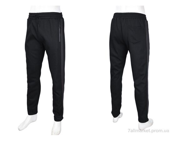 Фотография Спортивные брюки мужские Зима 3943-A40 black (5 шт. р.сетка M-3XL) "Мир" недорого оптом от прямого поставщика, изображение 4