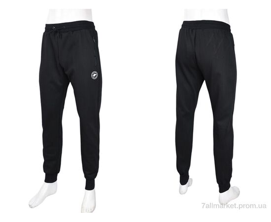 Фотография Спортивные брюки мужские Зима 3943-A43 black (5 шт. р.сетка M-3XL) "Мир" недорого оптом от прямого поставщика, изображение 4