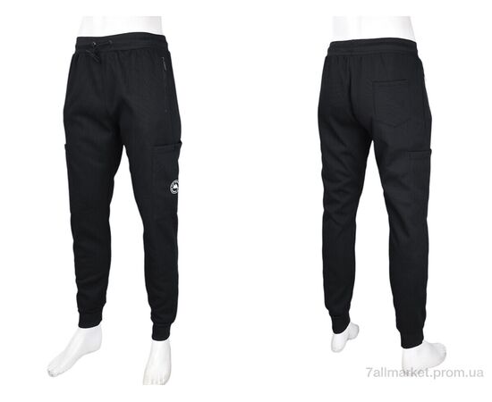 Фотография Спортивные брюки мужские Зима 3943-A35 black (5 шт. р.сетка M-3XL) "Мир" недорого оптом от прямого поставщика, изображение 4