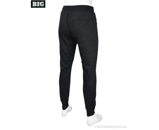 Спортивні штани чоловічі Зима 3934-A41 black (5 шт. р.сіткаM-3XL) "BIG" недорого оптом від прямого постачальника, зображення 2