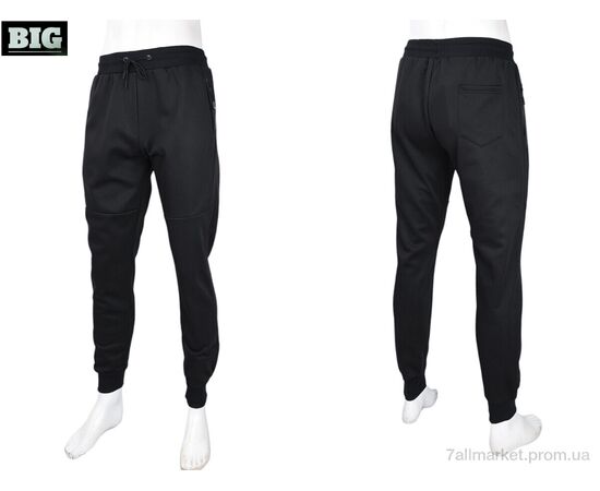 Спортивні штани чоловічі Зима 3934-A41 black (5 шт. р.сіткаM-3XL) "BIG" недорого оптом від прямого постачальника, зображення 4