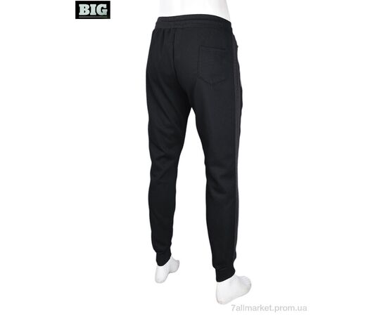 Спортивні штани чоловічі Зима 3943-A33 black (5 шт. р.сіткаM-3XL) "BIG" недорого оптом від прямого постачальника, зображення 2