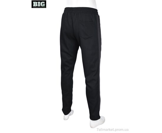 Спортивні штани чоловічі Зима 3943-A40 black (5 шт. р.сіткаM-3XL) "BIG" недорого оптом від прямого постачальника, зображення 2