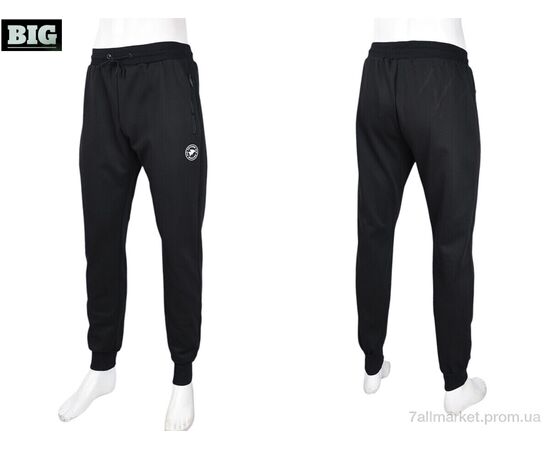 Спортивні штани чоловічі Зима 3943-A43 black (5 шт. р.сіткаM-3XL) "BIG" недорого оптом від прямого постачальника, зображення 4