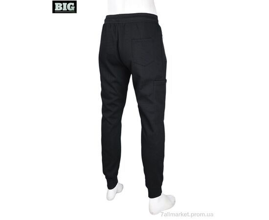 Спортивні штани чоловічі Зима 3943-A35 black (5 шт. р.сіткаM-3XL) "BIG" недорого оптом від прямого постачальника, зображення 2