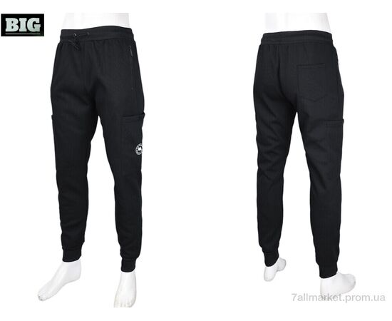 Спортивні штани чоловічі Зима 3943-A35 black (5 шт. р.сіткаM-3XL) "BIG" недорого оптом від прямого постачальника, зображення 4
