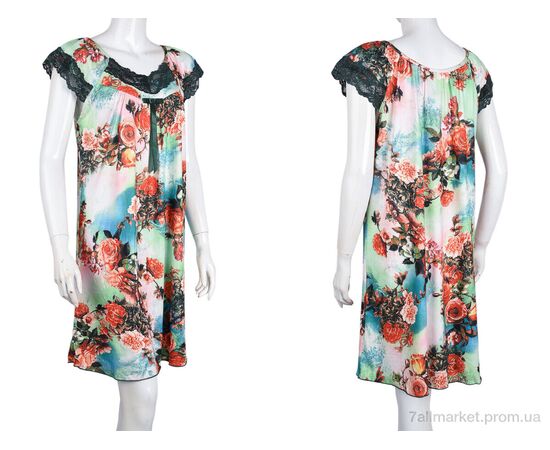 Нічна сорочка Літо N010-3 d.green (5 шт. р.сіткаXL-5XL) "Banko" недорого оптом від прямого постачальника, зображення 3