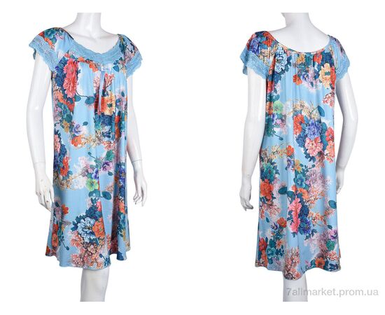 Нічна сорочка Літо N010-4 blue (5 шт. р.сіткаXL-5XL) "Banko" недорого оптом від прямого постачальника, зображення 3