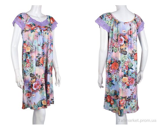 Нічна сорочка Літо N010-6 violet (5 шт. р.сіткаXL-5XL) "Banko" недорого оптом від прямого постачальника, зображення 3 Нічна сорочка Літо N010-6 violet (5 шт. р.сіткаXL-5XL) "Banko" недорого оптом від прямого постачальника, зображення 3