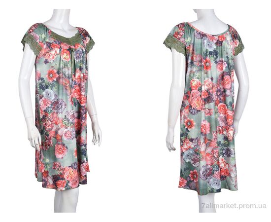 Нічна сорочка Літо N010-7 green (5 шт. р.сіткаXL-5XL) "Banko" недорого оптом від прямого постачальника, зображення 3