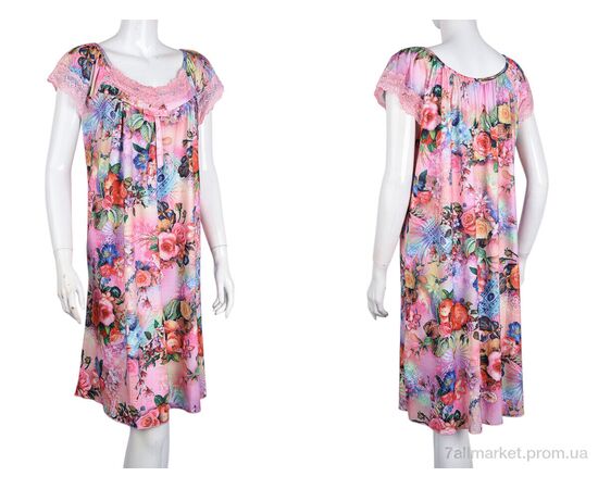 Нічна сорочка Літо N010-9 pink (5 шт. р.сіткаXL-5XL) "Banko" недорого оптом від прямого постачальника, зображення 3