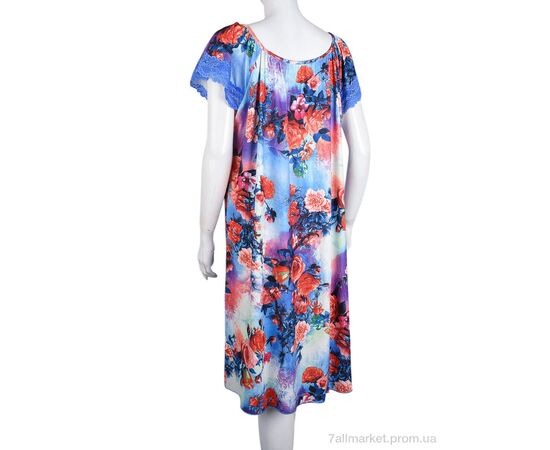 Нічна сорочка Літо N010-12 blue (5 шт. р.сіткаXL-5XL) "Banko" недорого оптом від прямого постачальника, зображення 2