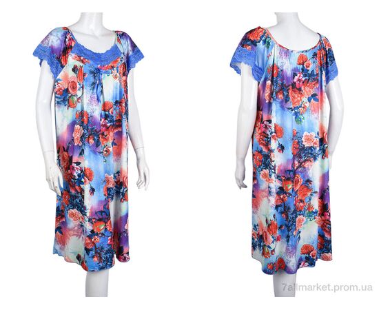 Нічна сорочка Літо N010-12 blue (5 шт. р.сіткаXL-5XL) "Banko" недорого оптом від прямого постачальника, зображення 3