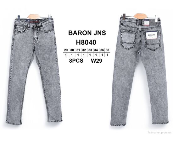 Фотография Джинсы мужские Весна/осень H8040 (8 шт. р.сетка 29-38) "Baron" недорого оптом от прямого поставщика, изображение 3