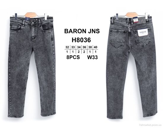 Фотография Джинсы мужские Весна/осень H8036 (8 шт. р.сетка 32-40) "Baron" недорого оптом от прямого поставщика, изображение 3
