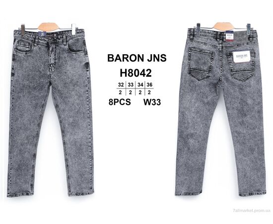 Джинси чоловічі Весна/осінь H8042 (8 шт. р.сітка32-36) "Baron" недорого оптом від прямого постачальника, зображення 3