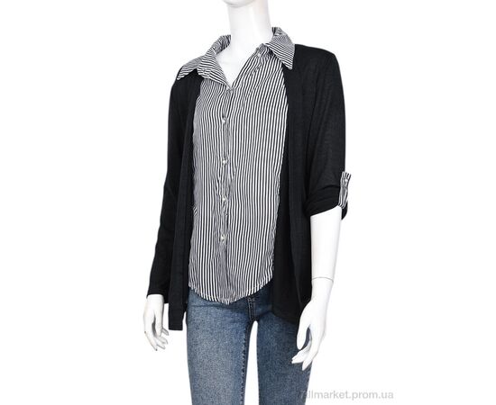 Кофта жіноча Весна/осінь B050-1 black (4 шт. р.сіткаXL-2XL) "Obuvok" недорого оптом від прямого постачальника, зображення 3