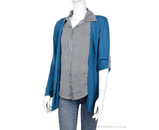 Фотография Кофта женская Весна/осень B050-2 blue (4 шт. р.сетка XL-2XL) "Obuvok" недорого оптом от прямого поставщика, изображение 3