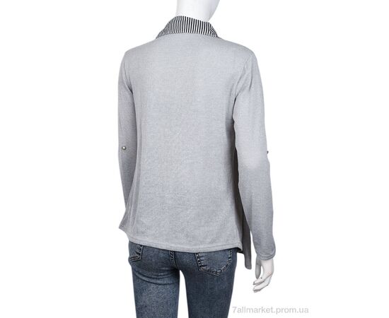 Фотография Кофта женская Весна/осень B050-3 grey (4 шт. р.сетка XL-2XL) "Obuvok" недорого оптом от прямого поставщика, изображение 2