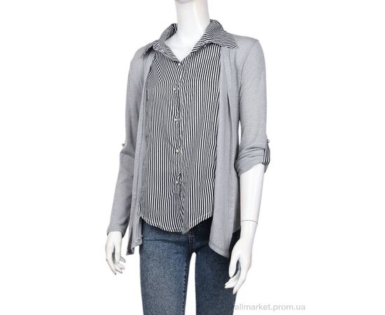 Фотография Кофта женская Весна/осень B050-3 grey (4 шт. р.сетка XL-2XL) "Obuvok" недорого оптом от прямого поставщика, изображение 3