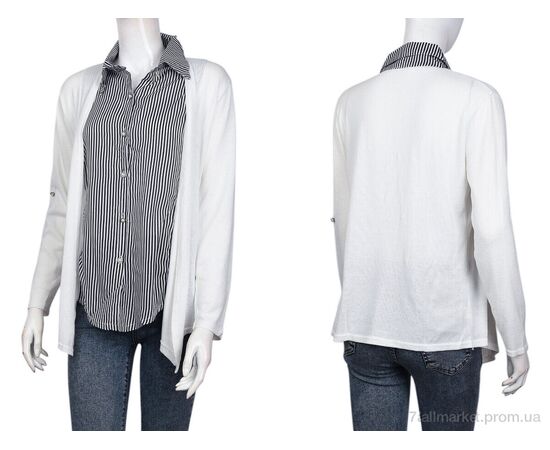 Кофта жіноча Весна/осінь B050-5 white (4 шт. р.сіткаXL-2XL) "Obuvok" недорого оптом від прямого постачальника, зображення 4