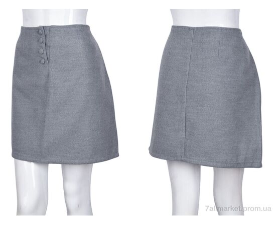 Жіноча спідниця оптом Зима B033-2 grey (4 шт. р.сітка2XL-3XL) "Obuvok" недорого оптом від прямого постачальника, зображення 3