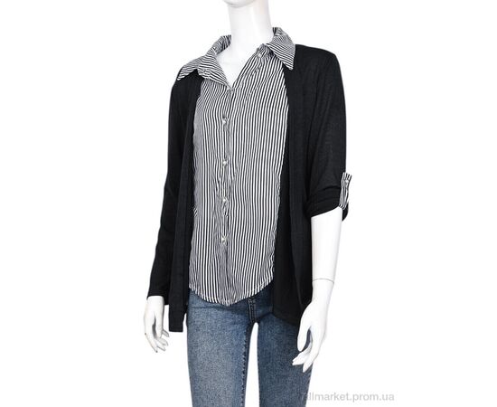 Фотография Кофта женская Весна/осень B050-1 black (L-XL) (4 шт. р.сетка L-XL) "Obuvok" недорого оптом от прямого поставщика, изображение 3