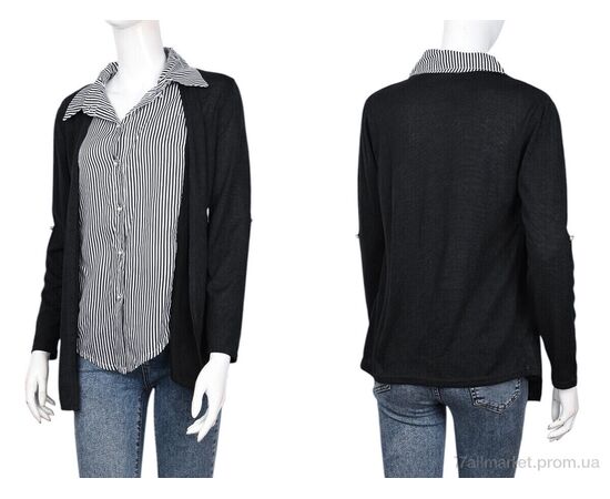 Фотография Кофта женская Весна/осень B050-1 black (L-XL) (4 шт. р.сетка L-XL) "Obuvok" недорого оптом от прямого поставщика, изображение 4