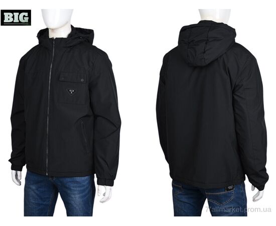 Фотография Куртка мужская Весна/осень 3774-983-1 black (5 шт. р.сетка 48-56) "BIG" недорого оптом от прямого поставщика, изображение 3