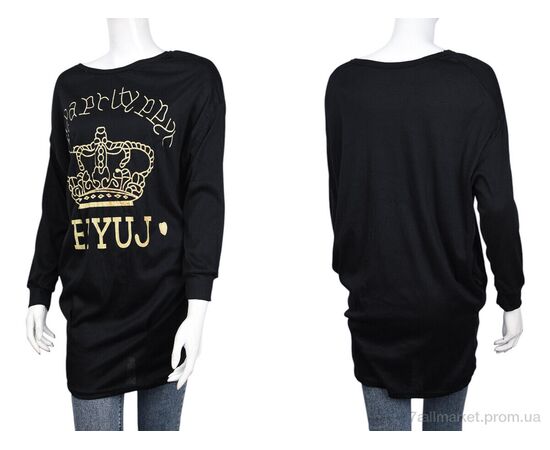 Туніка жіноча Весна/осінь B006-4 black (10504) (5 шт. р.сіткаOne size) "Obuvok" недорого оптом від прямого постачальника, зображення 3 Туніка жіноча Весна/осінь B006-4 black (10504) (5 шт. р.сіткаOne size) "Obuvok" недорого оптом від прямого постачальника, зображення 3