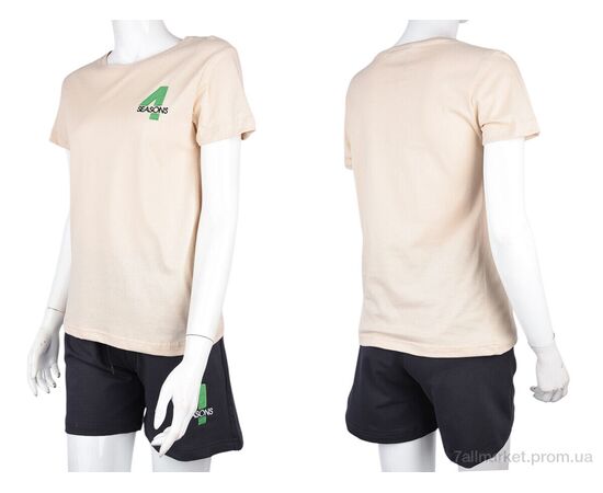 Фотография Футболка женская Лето 004-4 beige (5 шт. р.сетка S-2XL) "4sezona" недорого оптом от прямого поставщика, изображение 3