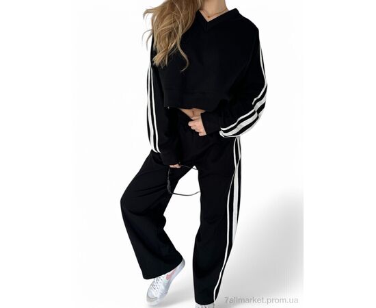 Спортивный костюм женский Весна/осень N1511 чорний (4 шт. р.сетка S-L) "SL KARAVAN" недорого оптом от прямого поставщика, изображение 3 Фотография Спортивный костюм женский Весна/осень N1511 чорний (4 шт. р.сетка S-L) "SL KARAVAN" недорого оптом от прямого поставщика, изображение 3