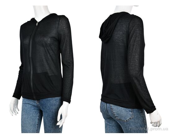 Фотография Кофта женская Весна/осень B0100-1 black (10795) (4 шт. р.сетка L-2XL) "Obuvok" недорого оптом от прямого поставщика, изображение 3