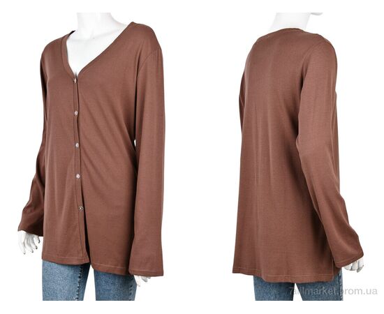 Фотография Кофта женская Весна/осень B027-1 brown (10690) (4 шт. р.сетка XL-2XL) "Obuvok" недорого оптом от прямого поставщика, изображение 3