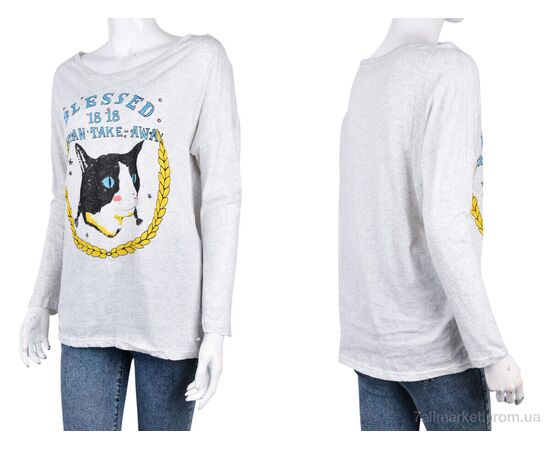 Кофта жіноча Весна/осінь B091-1 grey (10721) (5 шт. р.сіткаOne size) "Obuvok" недорого оптом від прямого постачальника, зображення 3