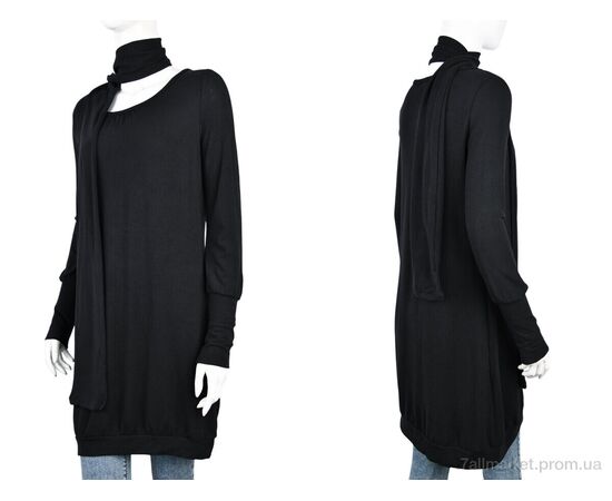 Фотография Кофта женская Весна/осень B087-1 black (10692) (5 шт. р.сетка XL-2XL) "Obuvok" недорого оптом от прямого поставщика, изображение 3