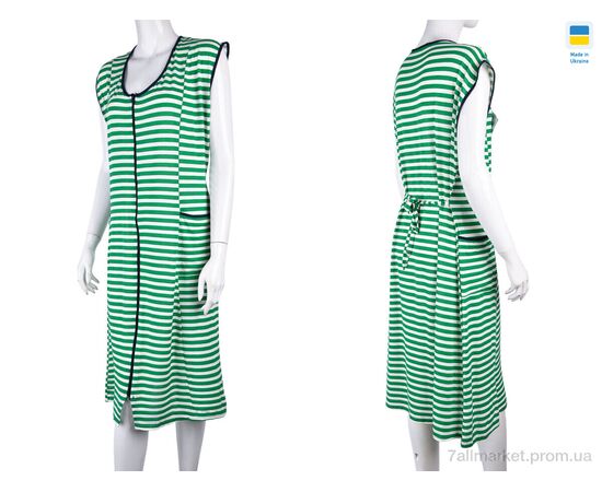 Халат жіночий Літо H001-2 green (5 шт. р.сітка50-58) "Banko" недорого оптом від прямого постачальника, зображення 3