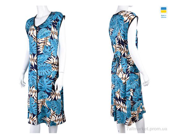 Фотография Халат женский Лето H001-4 blue (5 шт. р.сетка 50-58) "Banko" недорого оптом от прямого поставщика, изображение 3