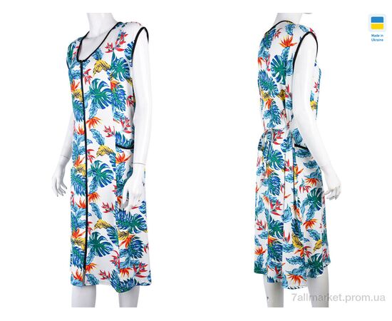 Халат жіночий Літо H001-5 l.blue (5 шт. р.сітка50-58) "Banko" недорого оптом від прямого постачальника, зображення 3