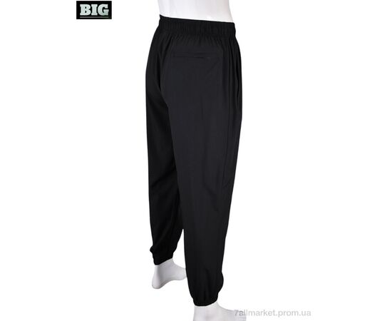Спортивні штани чоловічі Літо 4034-A14-1 black (5 шт. р.сітка4XL-8XL) "BIG" недорого оптом від прямого постачальника, зображення 3