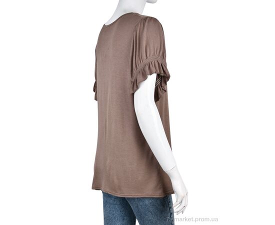 Фотография Футболка женская Лето B0109-1 (10921) brown (5 шт. р.сетка One size) "Obuvok" недорого оптом от прямого поставщика, изображение 2