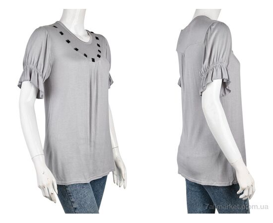 Фотография Футболка женская Лето B0108-1 (10913) l.grey (4 шт. р.сетка One size) "Obuvok" недорого оптом от прямого поставщика, изображение 3