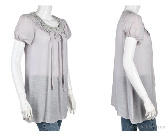 Фотография Футболка женская Лето B0113-5 (10940) grey (5 шт. р.сетка One size) "Obuvok" недорого оптом от прямого поставщика, изображение 3