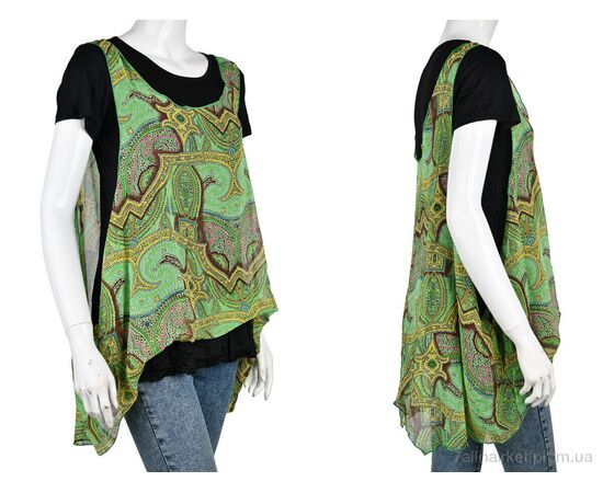 Фотография Футболка женская Лето B0107-1 (10907) green (5 шт. р.сетка One size) "Obuvok" недорого оптом от прямого поставщика, изображение 3