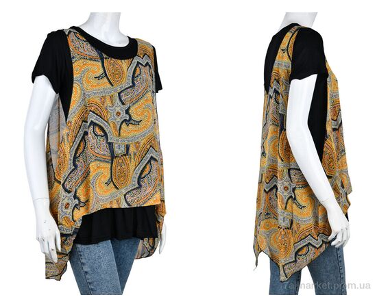 Фотография Футболка женская Лето B0107-2 (10909) yellow (5 шт. р.сетка One size) "Obuvok" недорого оптом от прямого поставщика, изображение 3