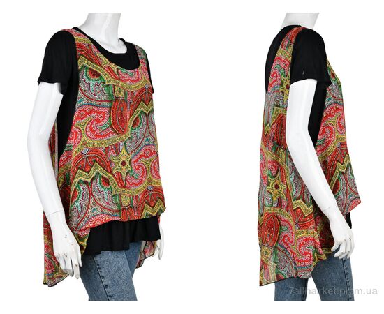 Фотография Футболка женская Лето B0107-4 (10911) red (5 шт. р.сетка One size) "Obuvok" недорого оптом от прямого поставщика, изображение 3