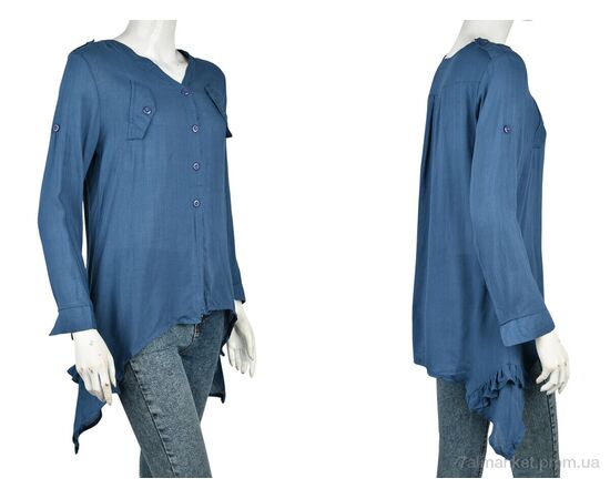 Фотография Рубашка женская Лето B0105-5 (10895) blue (5 шт. р.сетка L-2XL) "Obuvok" недорого оптом от прямого поставщика, изображение 3