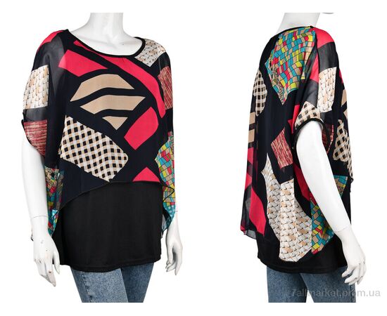 Фотография Женская блузка Лето B0106-2 (10899) pink (5 шт. р.сетка One size) "Obuvok" недорого оптом от прямого поставщика, изображение 3